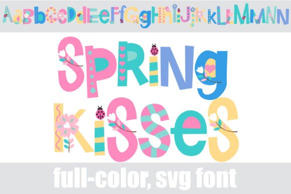 Spring Kisses: A Whimsical Color Font for Editorial Design