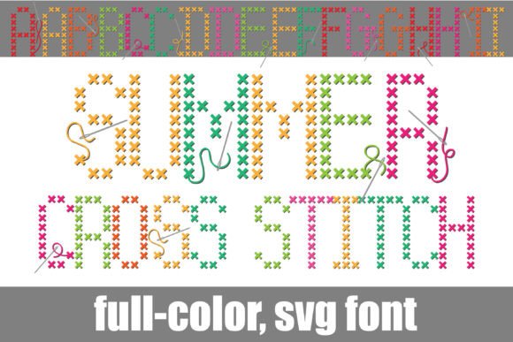 Summer Cross Stitch: A Color Font for Brighter Brand Identity