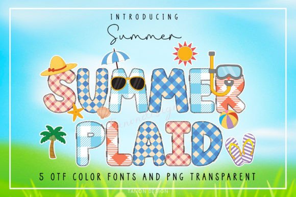Summer Plaid: A Vibrant Color Font for Bold Brand Identity